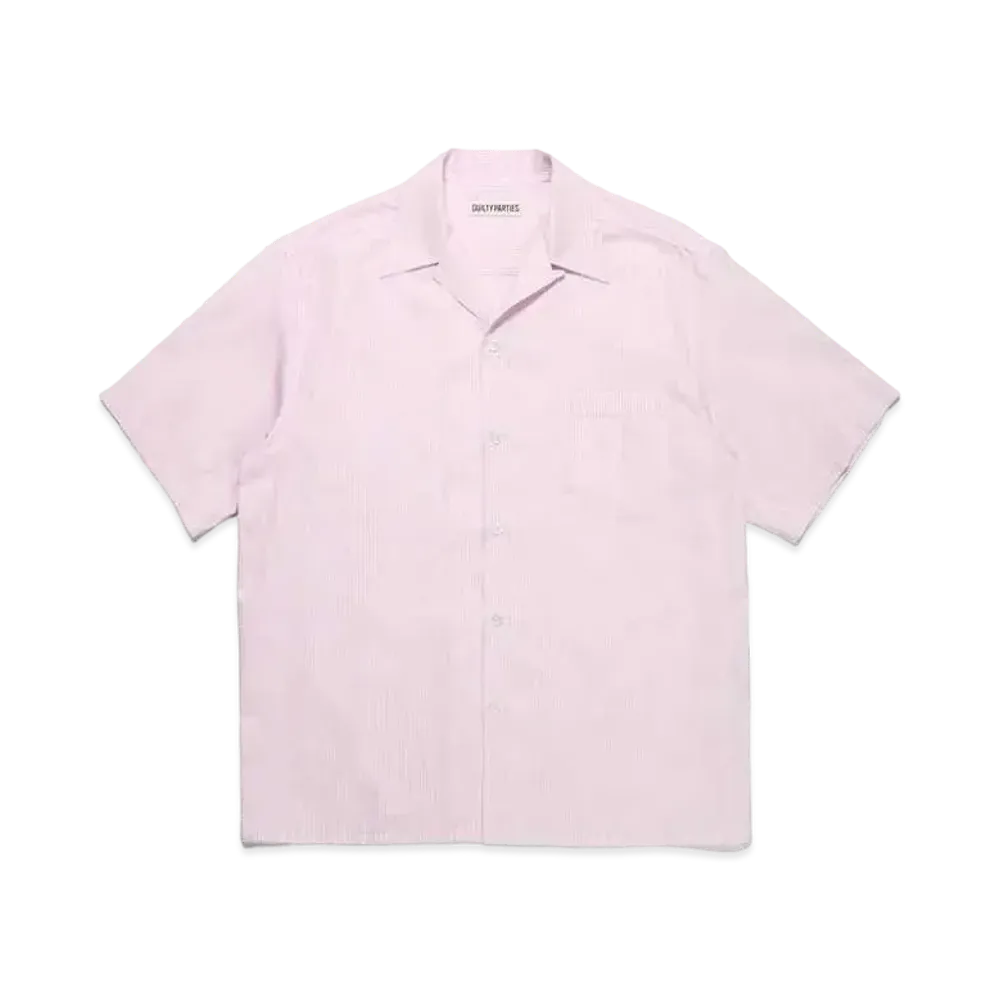 WACKO MARIA SOKTAS / Striped Open Collar Shirt "Pink"