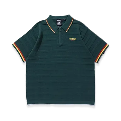 XLARGE x BOB MARLEY Mesh Knit Polo Shirt "Green"