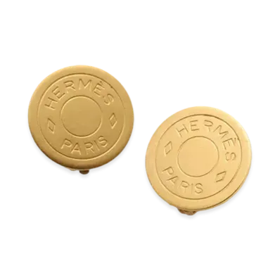 Hermes Sellier Earrings "Gold"