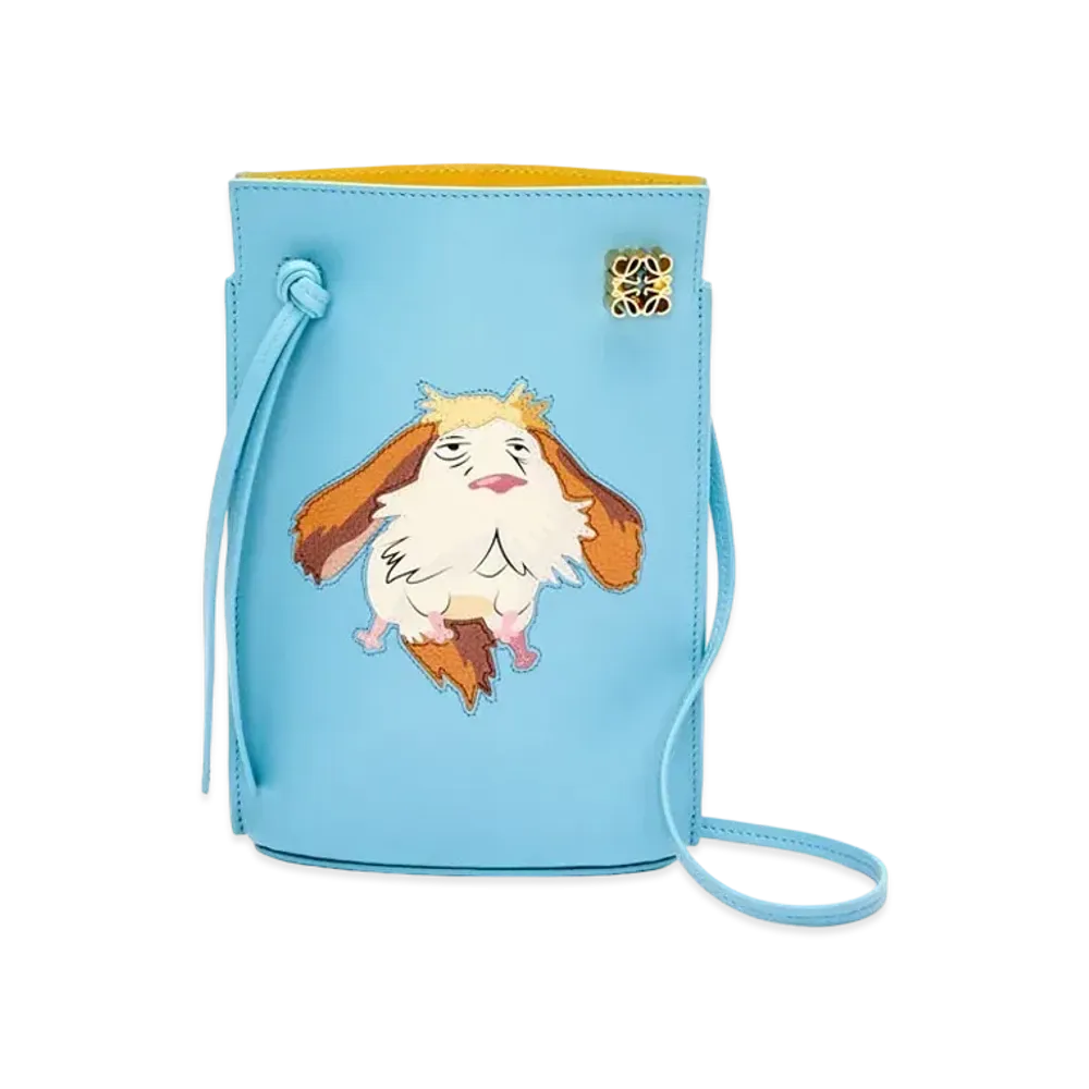 LOEWE x Howl's Moving Castle Heen Dice Pocket In Classic Calfskin "Light Blue"