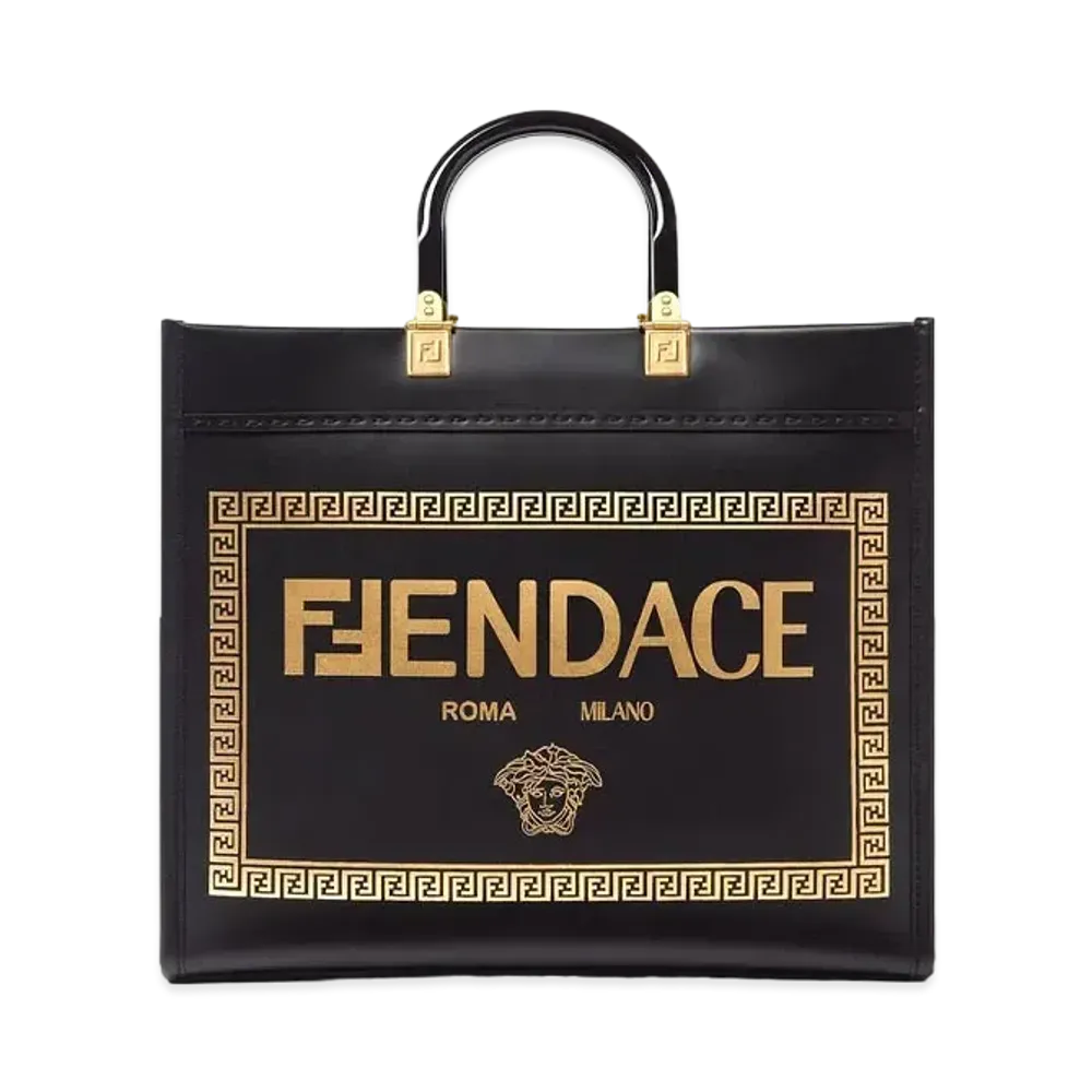 FENDI x Versace Fendace Logo Sunshine Tote Bag "Black"