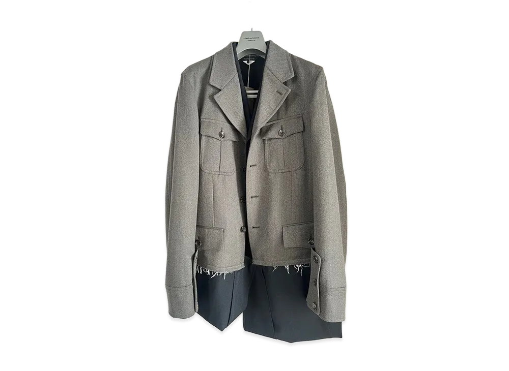 COMME des GARCONS HOMME PLUS Layered Jacket "Brown/Black"