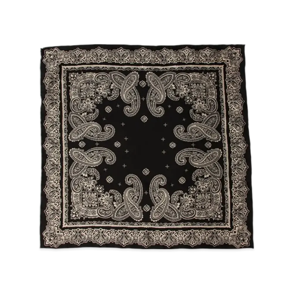 BEAMS Pocket Chief Silk Bandana "Black"
