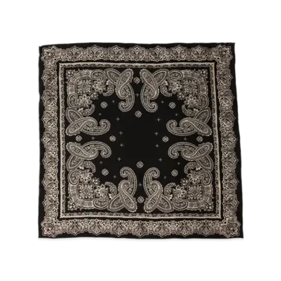 BEAMS Pocket Chief Silk Bandana "Black"