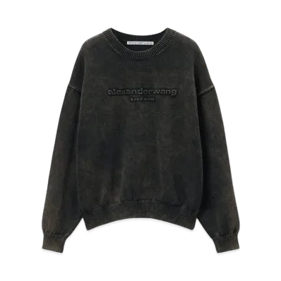 Alexander Wang Organic Cotton Oversize Logo Sweatshirt "Storm Bleach Out"