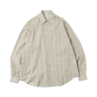 Auralee Super Light Check Big Shirt "Khaki"