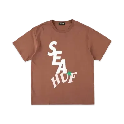 HUF x WIND AND SEA Solid And Tie Dye Tee "Brown"