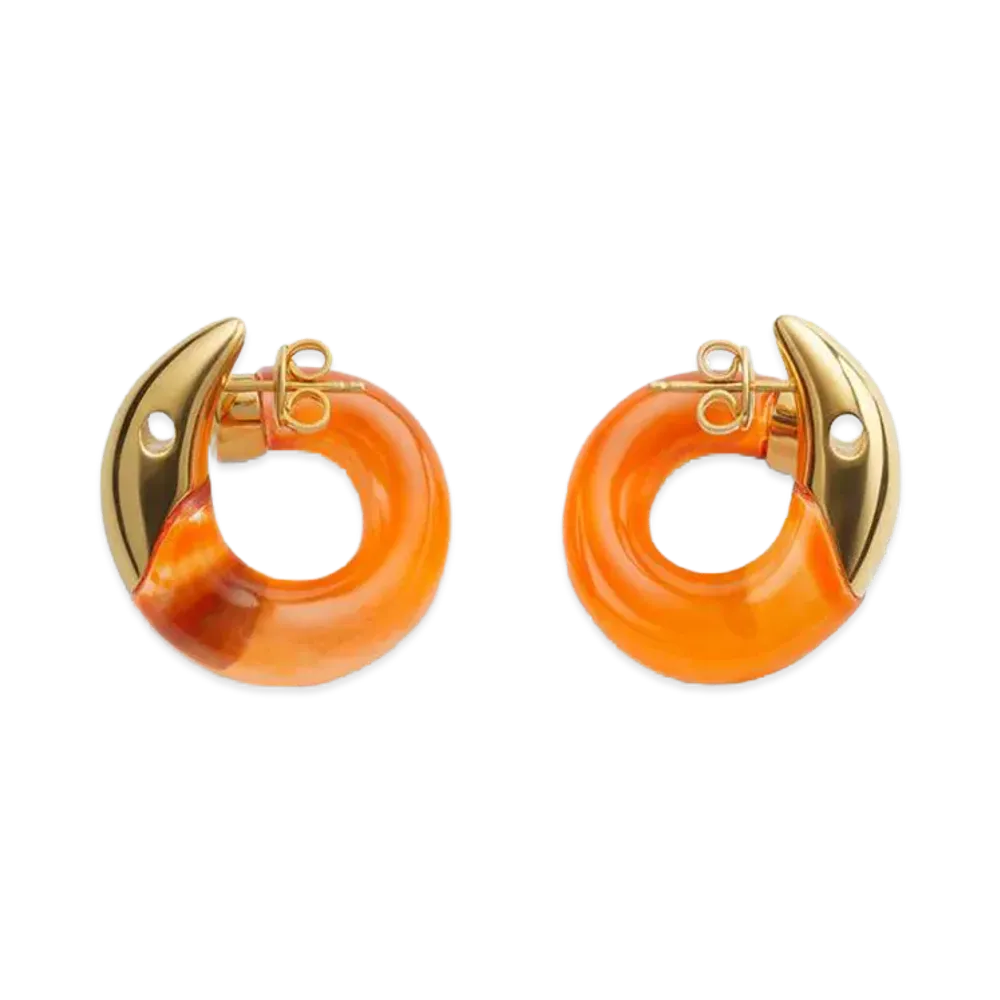 Bottega Veneta Sardine Earrings "Gold Caramel"