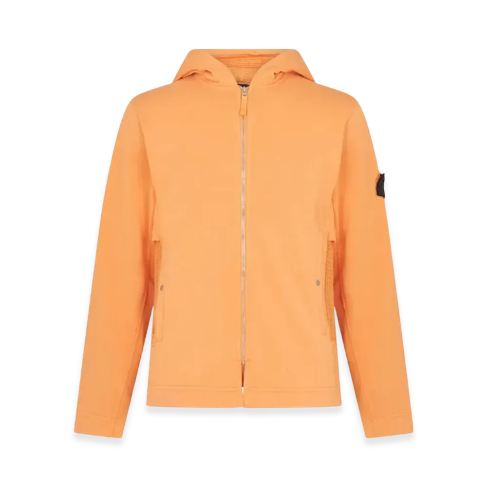 Stone Island Shadow Project 60119 Cotton Lyocell Fleece Full Zip Hooded Sweatshirt - 22SS "Orange"