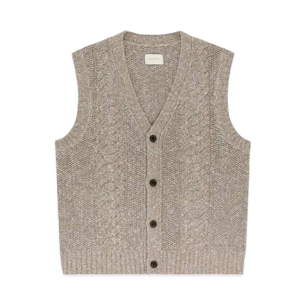 Aime Leon Dore Cable Knit Vest "Beige"