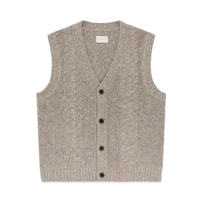 Aime Leon Dore Cable Knit Vest "Beige"