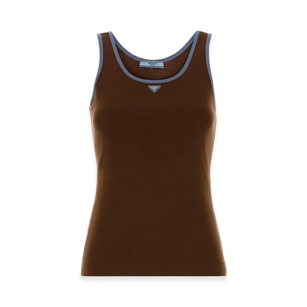 PRADA Women's Cotton Tank Top "Brown"