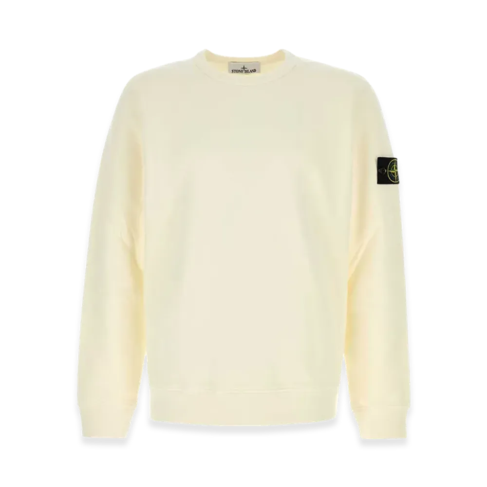 Stone Island Ivory Cotton Sweatshirt "White"