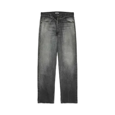 AURALEE Selvedge Faded Heavy Denim Wide Pants "Faded Black"