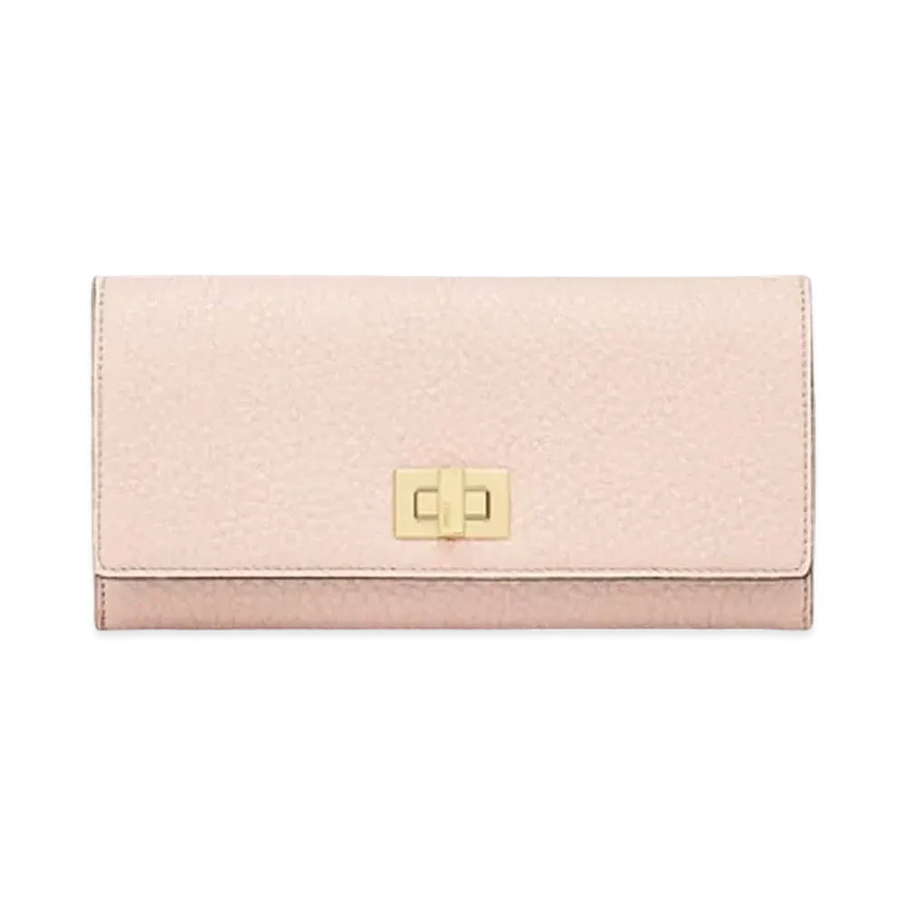 FENDI Peekaboo Continental Leather Wallet "Pink/Beige"