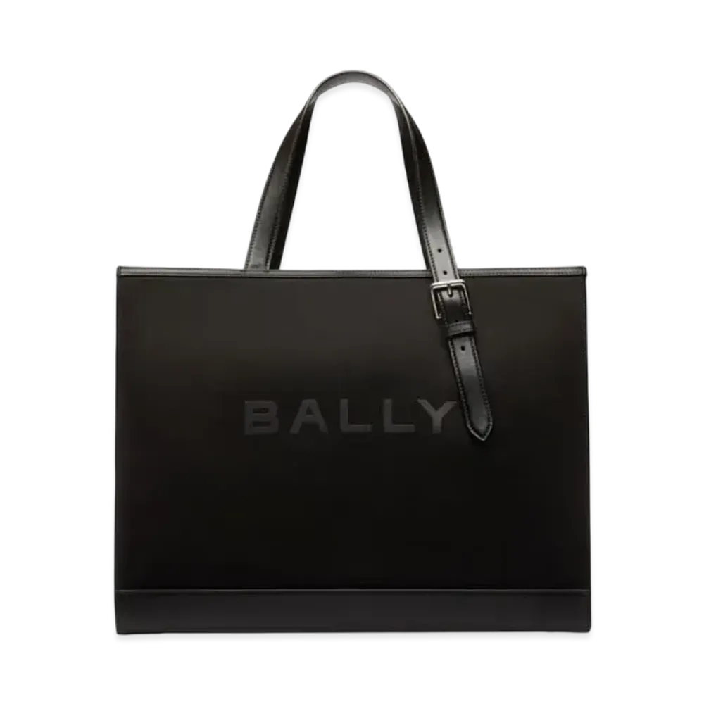 Bally Bar Tote Bag In Nylon and Leather "Black"