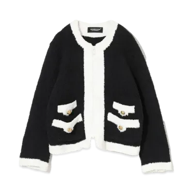 UNDERCOVER Collarless Zip Up Jacket "Black"
