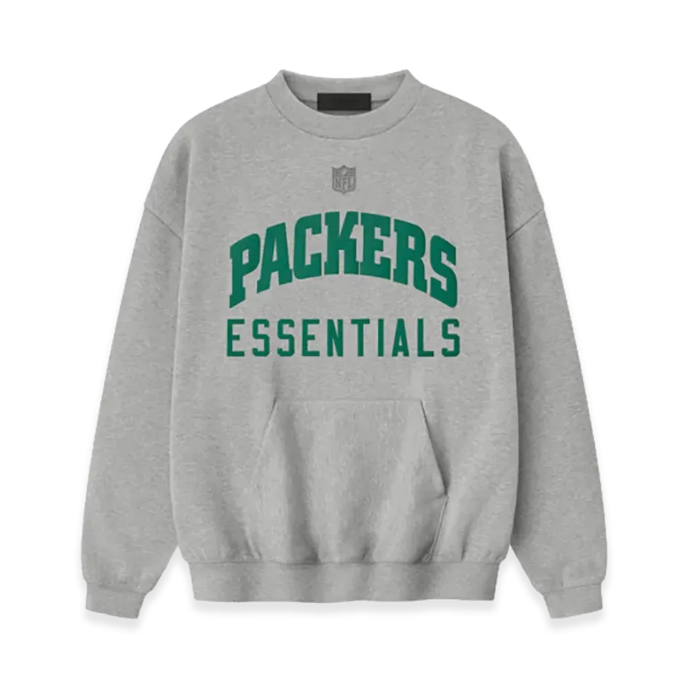 FEAR OF GOD ESSENTIALS Packers Sport Crewneck "Concrete Heather"