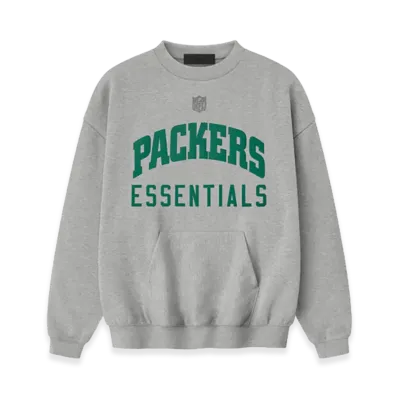 FEAR OF GOD ESSENTIALS Packers Sport Crewneck "Concrete Heather"