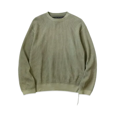 KAPITAL Eco Waffle Big Crew Sweat "Khaki"