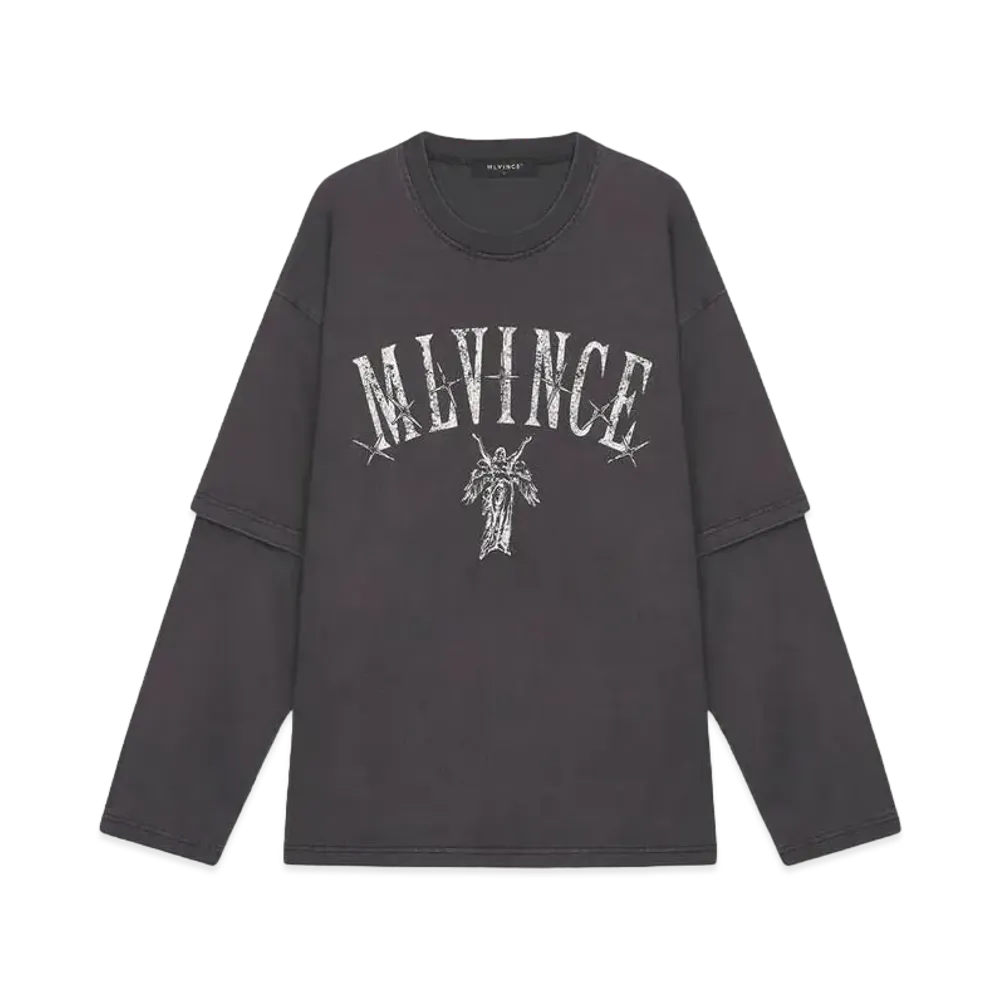 MLVINCE SEVEN STARS LAYERED L/S TEE "BLACK"