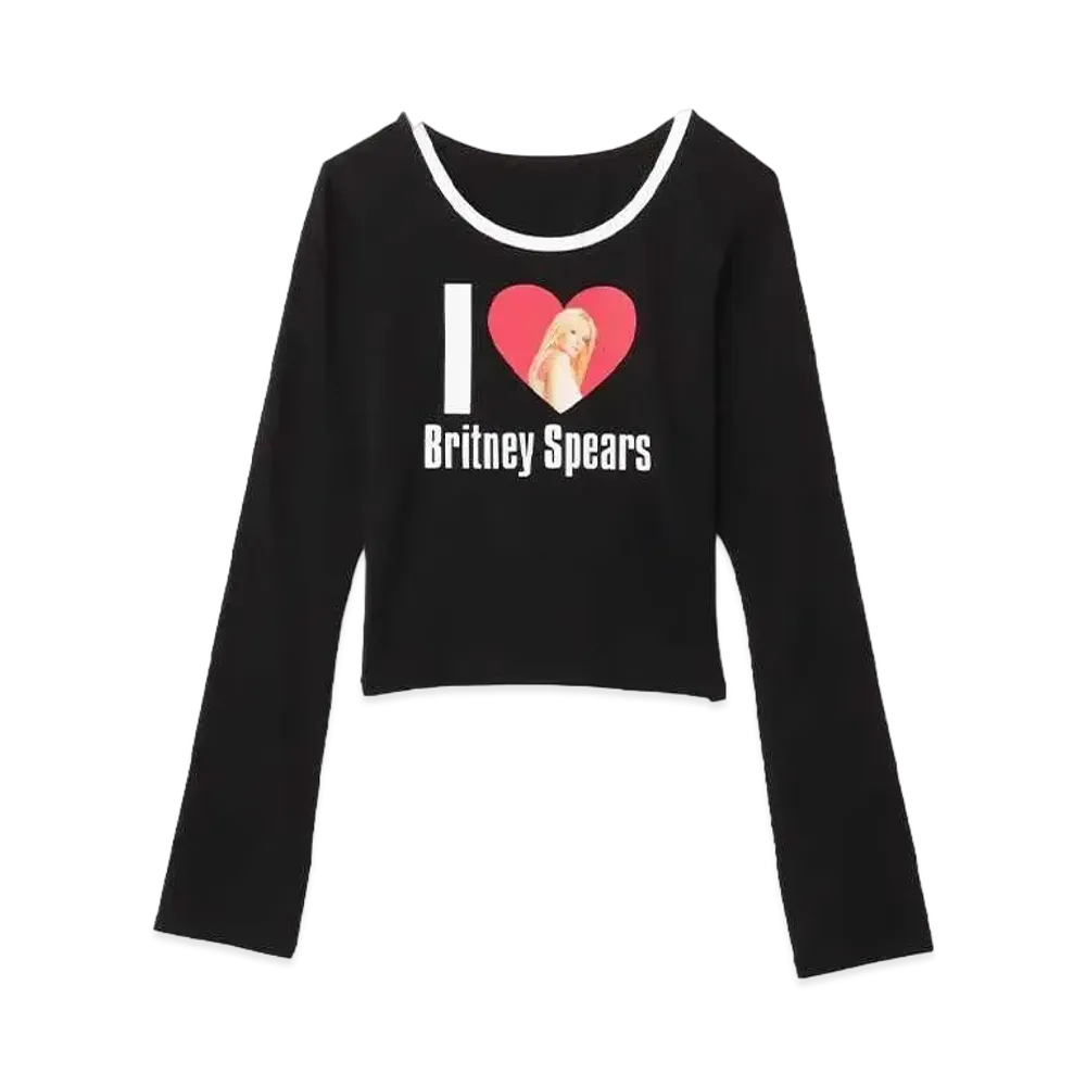 atmos pink x Britney Spears I ♡ Britney LS T-shirt "Black"