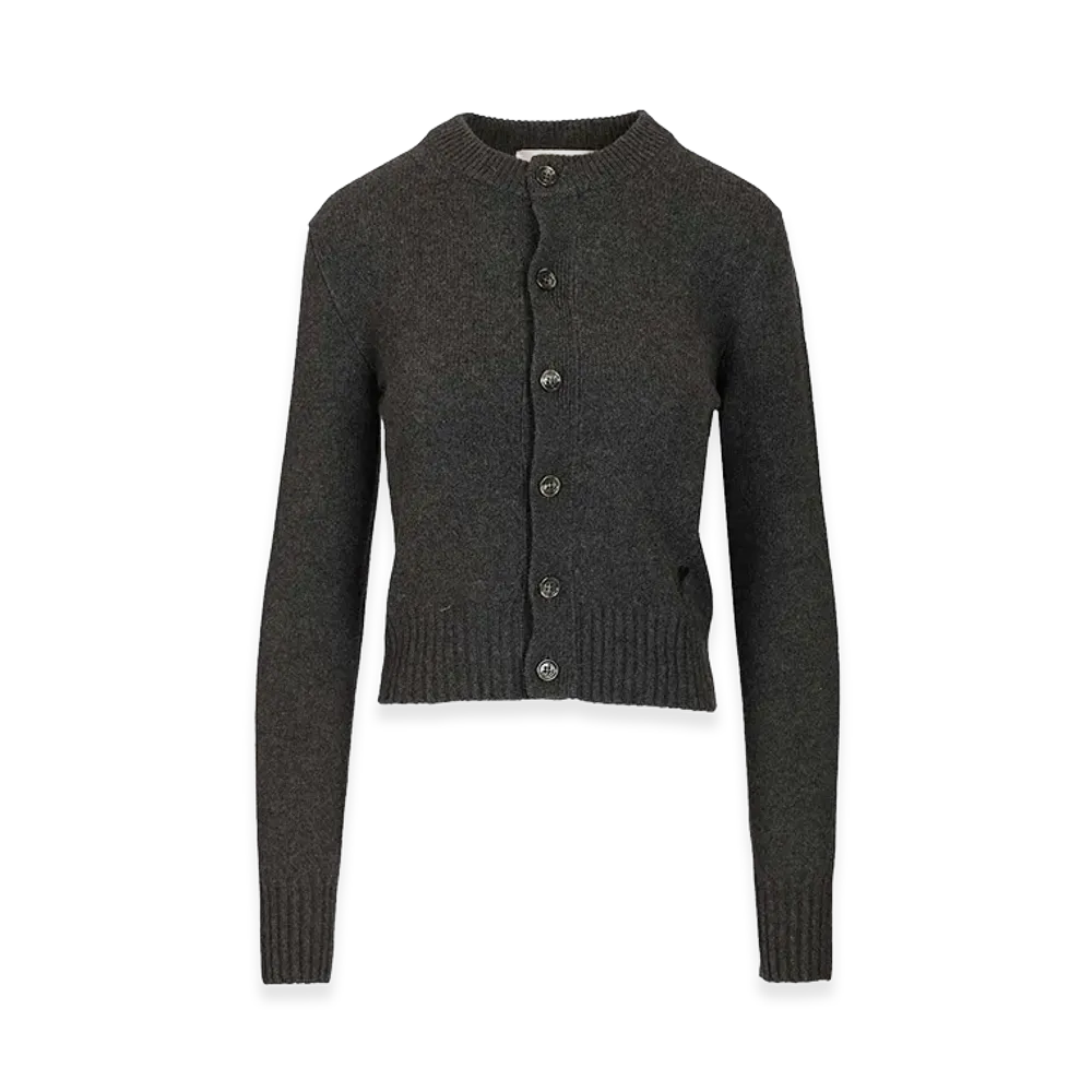 AMI PARIS Women's Wool and Cashmere Cardigan "Black"