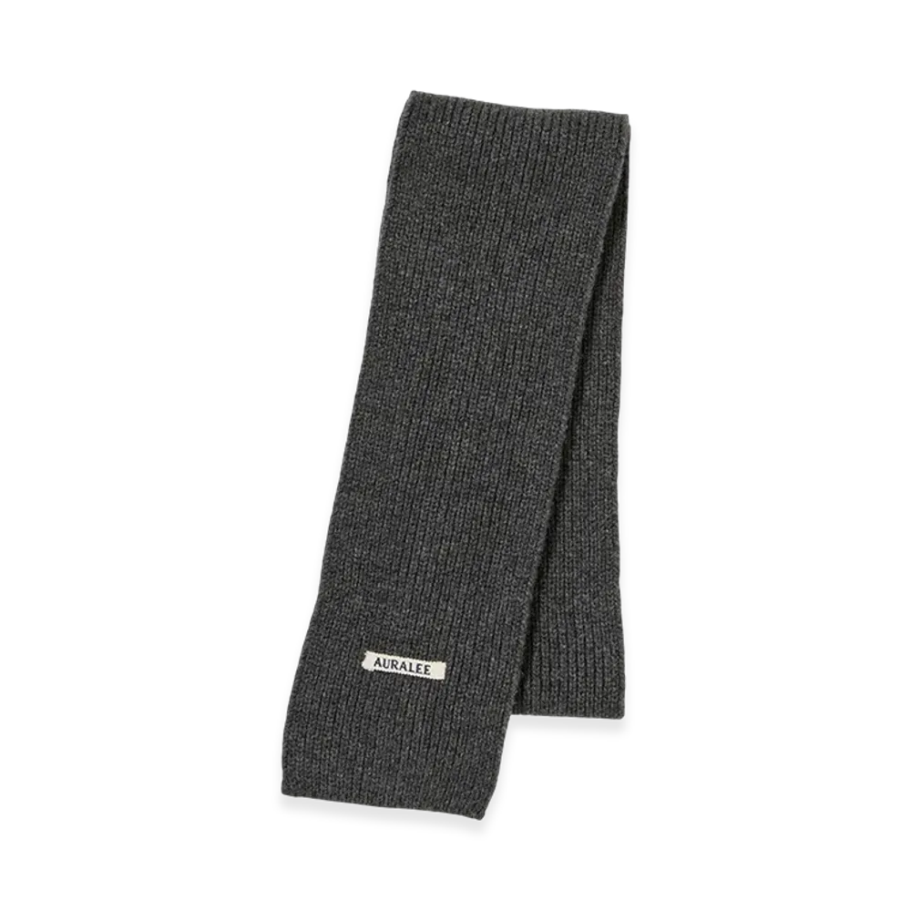 AURALEE Light Cashmere Knit Stole "Charcoal"