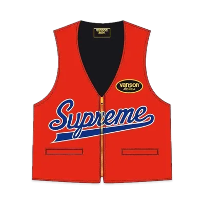 Supreme x Vanson Leathers Spider Web Vest "Red"