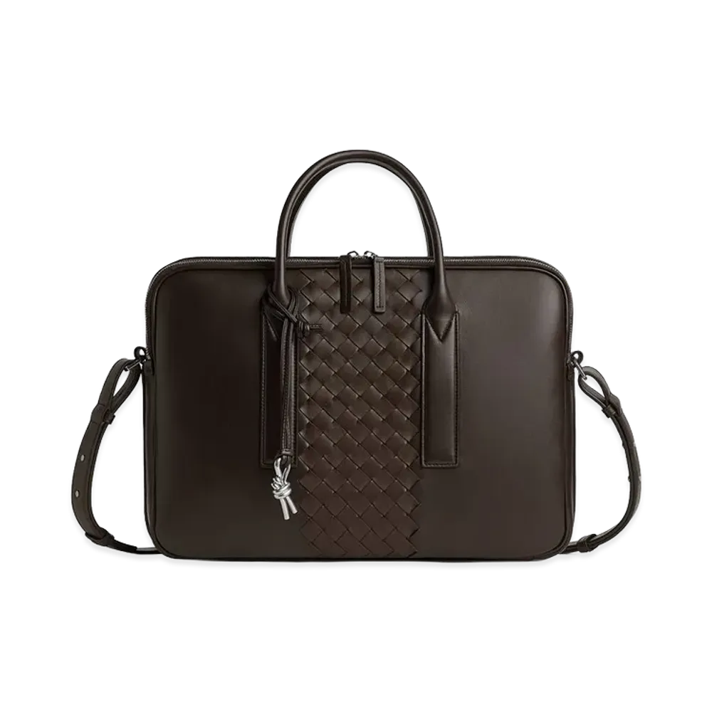 Bottega Veneta Getaway Briefcase "Fondente/Old Wood"
