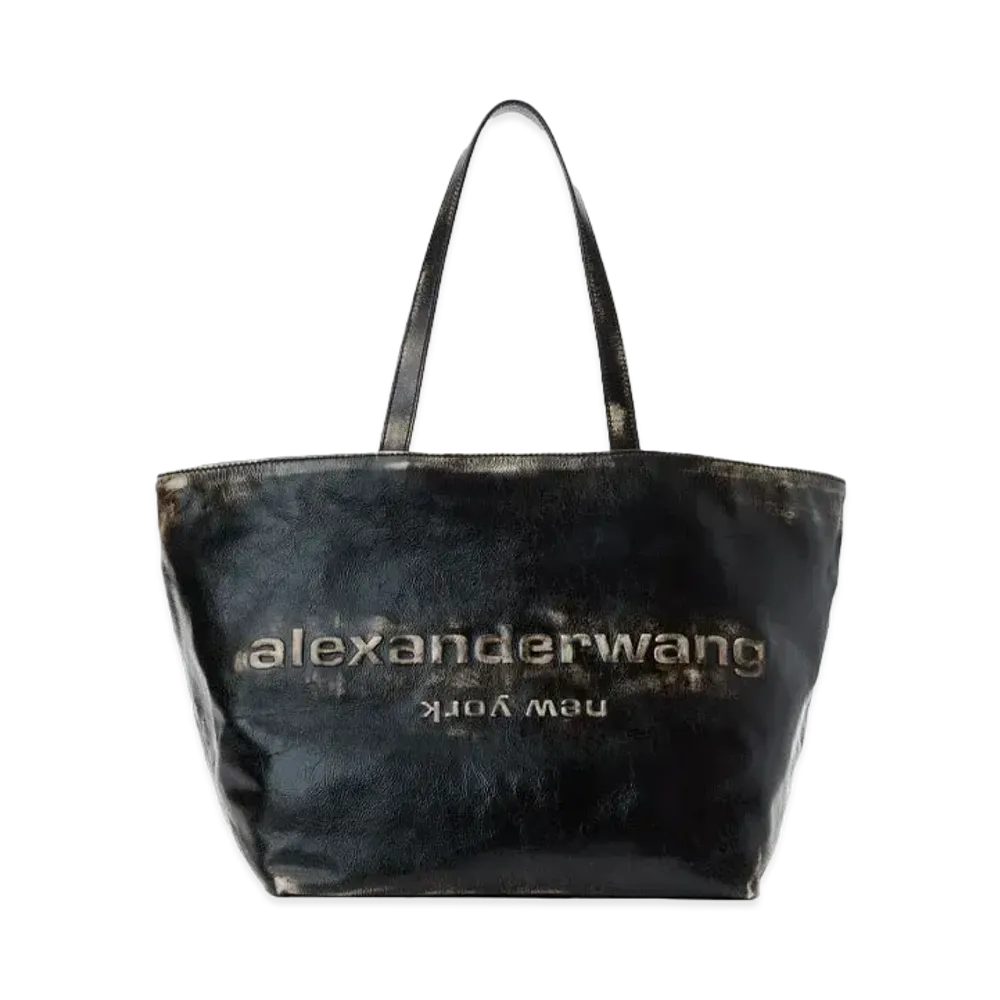 Alexander Wang Punch Brushed Effect Leather Large Tote "Black/Cream"