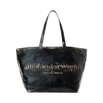 Alexander Wang Punch Brushed Effect Leather Large Tote "Black/Cream"