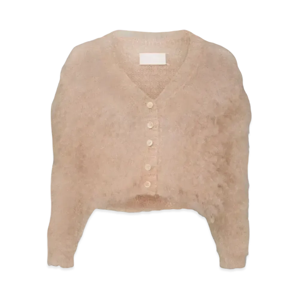 Maison Margiela Women's Translucent Knit Cardigan "Pale Pink"