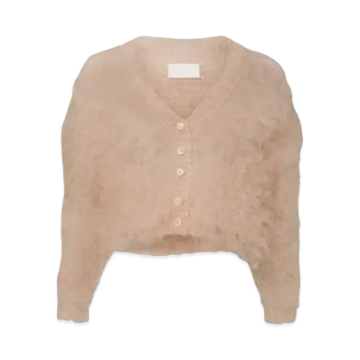 Maison Margiela Women's Translucent Knit Cardigan "Pale Pink"