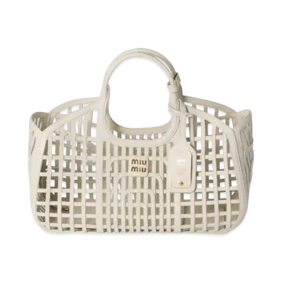 MIUMIU Leather Basket "Off White"