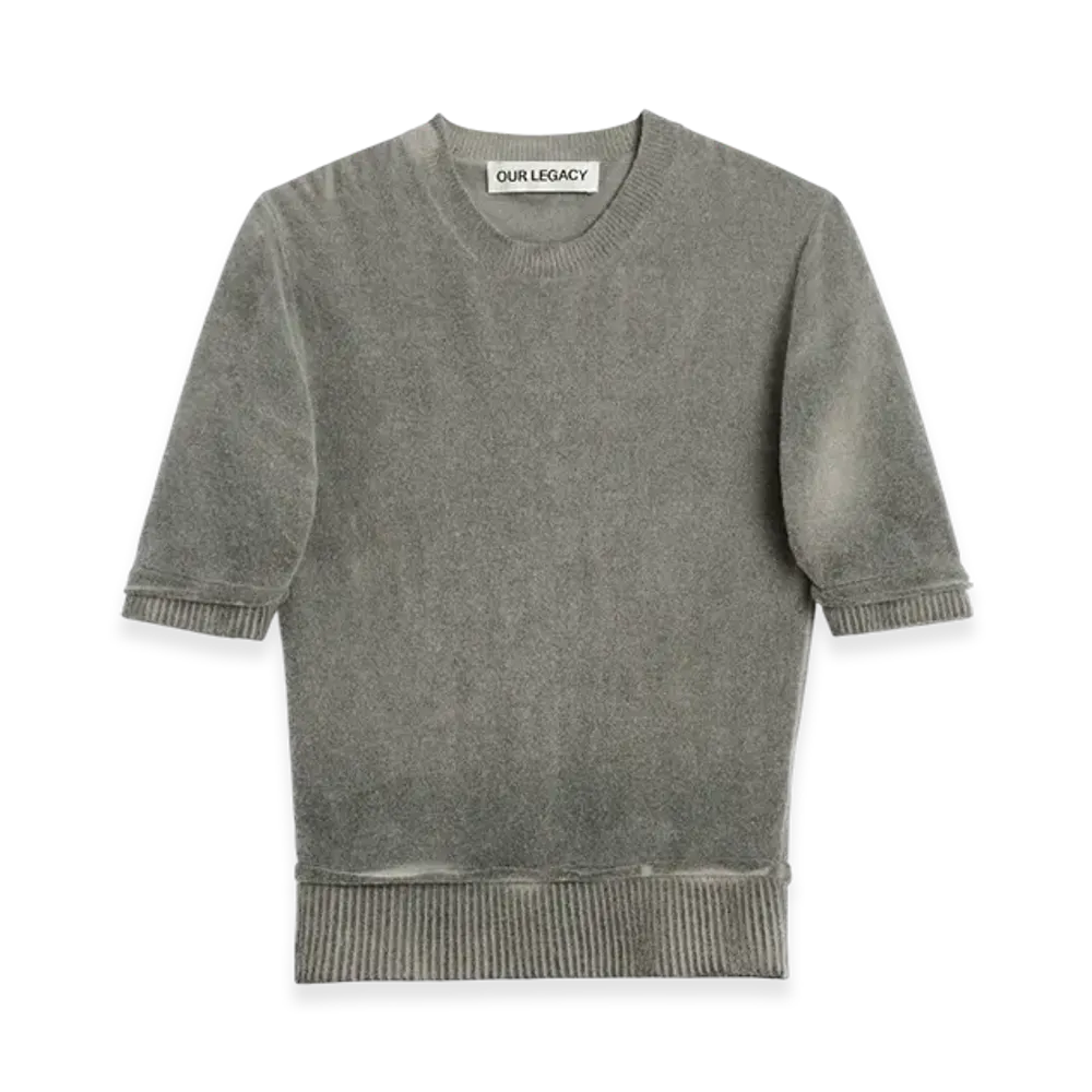 OUR LEGACY Dual Tee "Grey Spray Dye Cherub Wool"