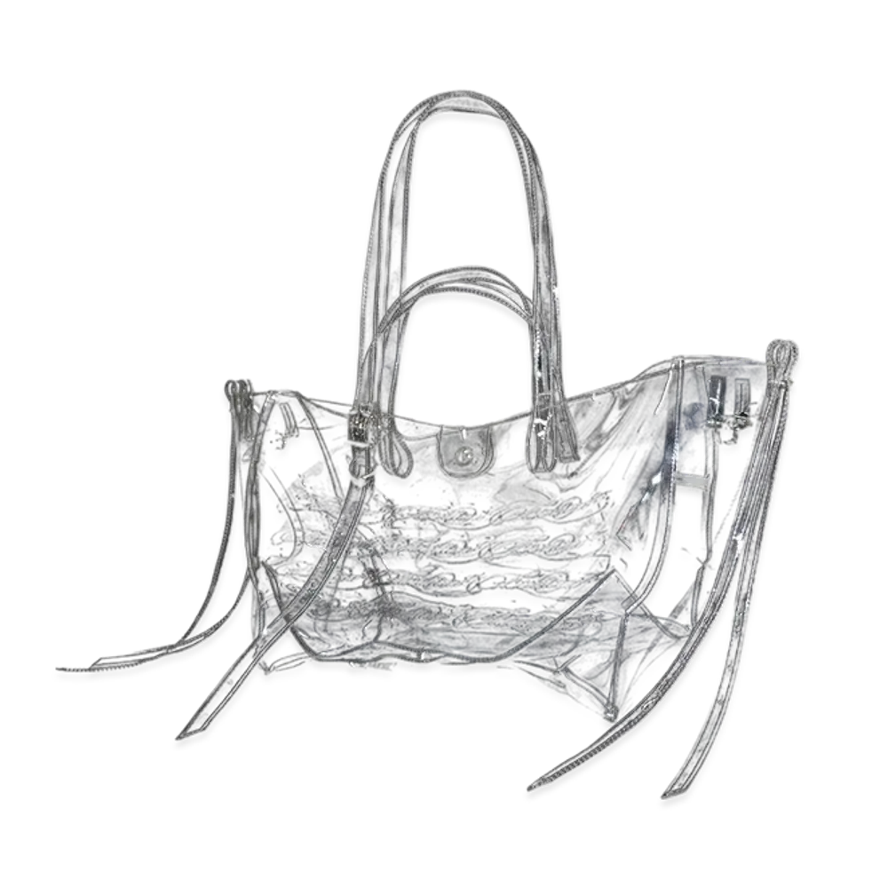 THEREDTHREAD S Heart Tote Bag Large "Clear"