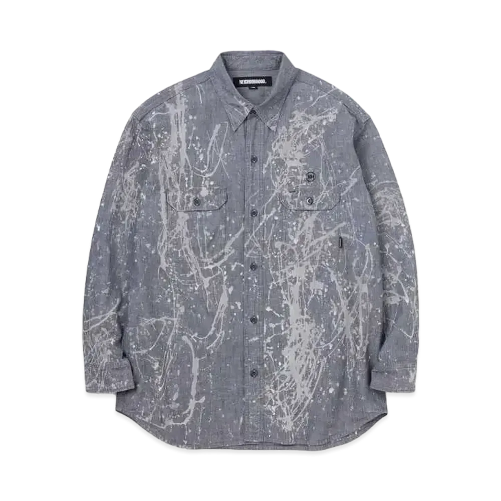 NEIGHBORHOOD Bleach Chambray SH LS . CO "Black"