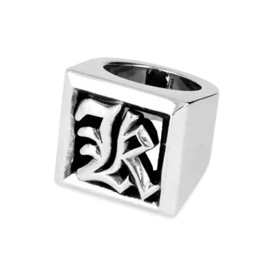 Chrome Hearts Letter Block Ring K "Silver"
