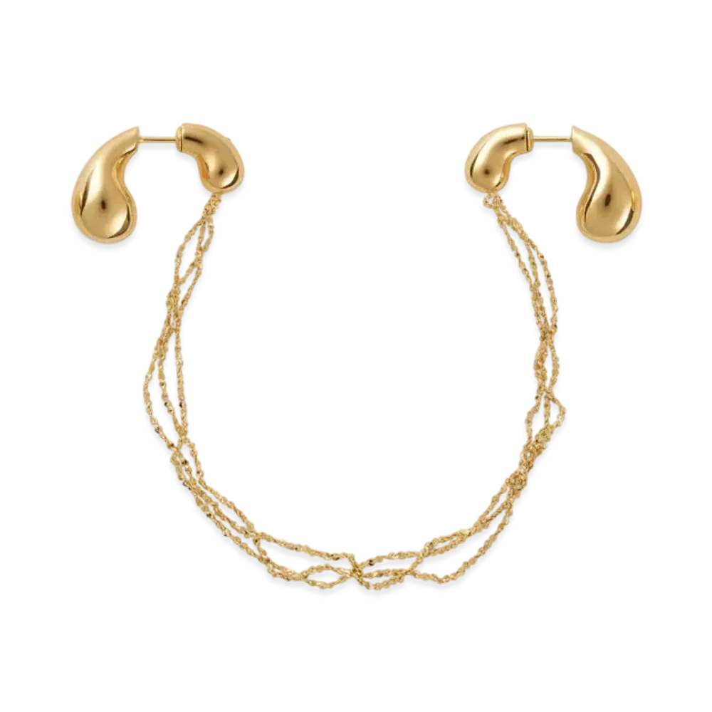 Bottega Veneta Mini Drop Chain Earrings "Yellow Gold"