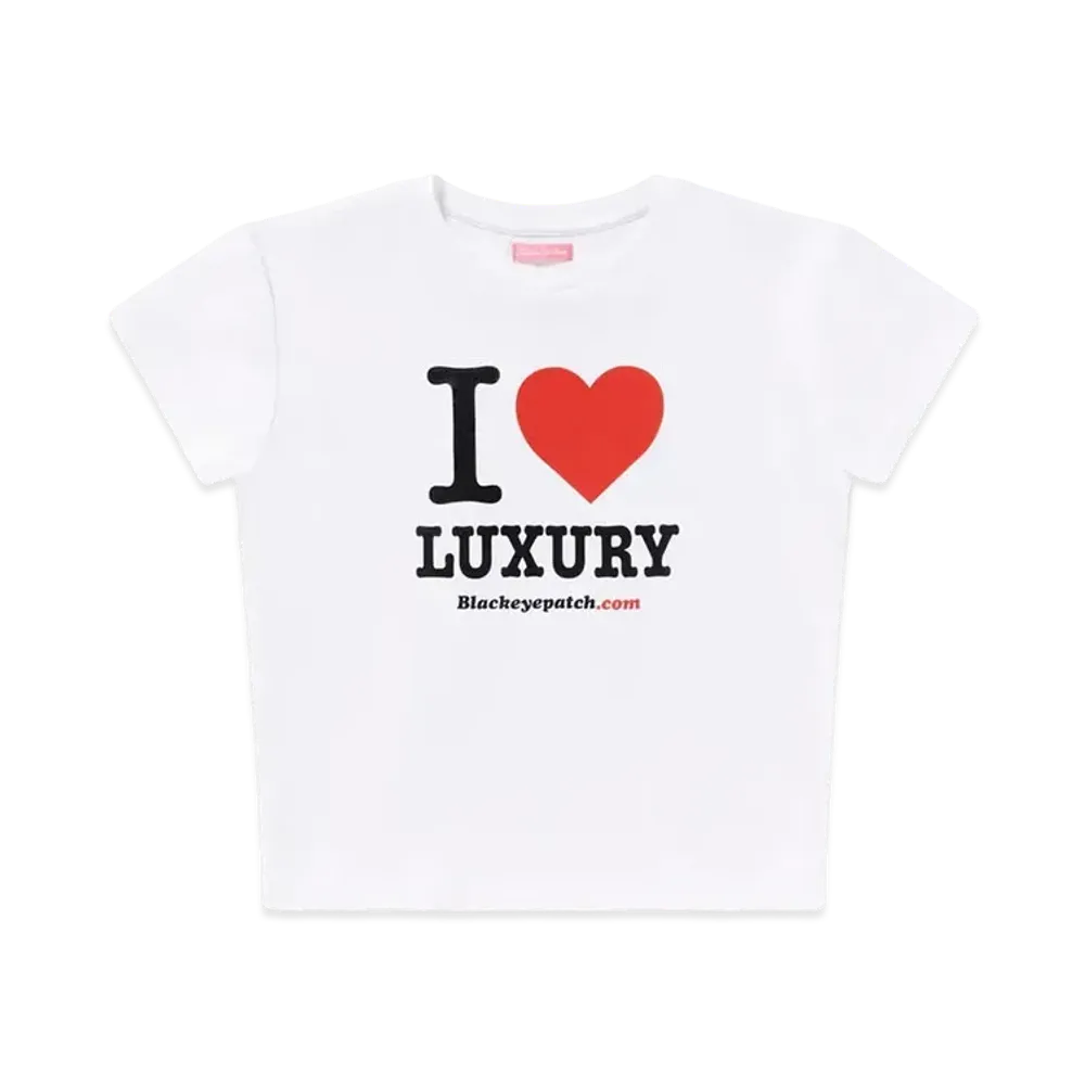 BlackEyePatch I Love Luxury Baby Tee "White"