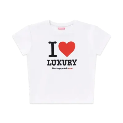 BlackEyePatch I Love Luxury Baby Tee "White"