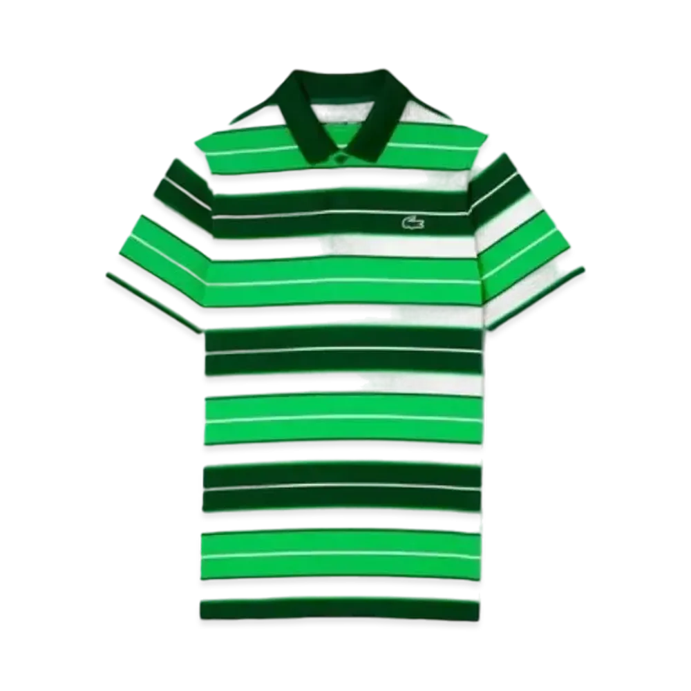 LACOSTE Multi Color Border Ultra Dry Polo Shirt "Green"