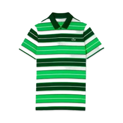 LACOSTE Multi Color Border Ultra Dry Polo Shirt "Green"