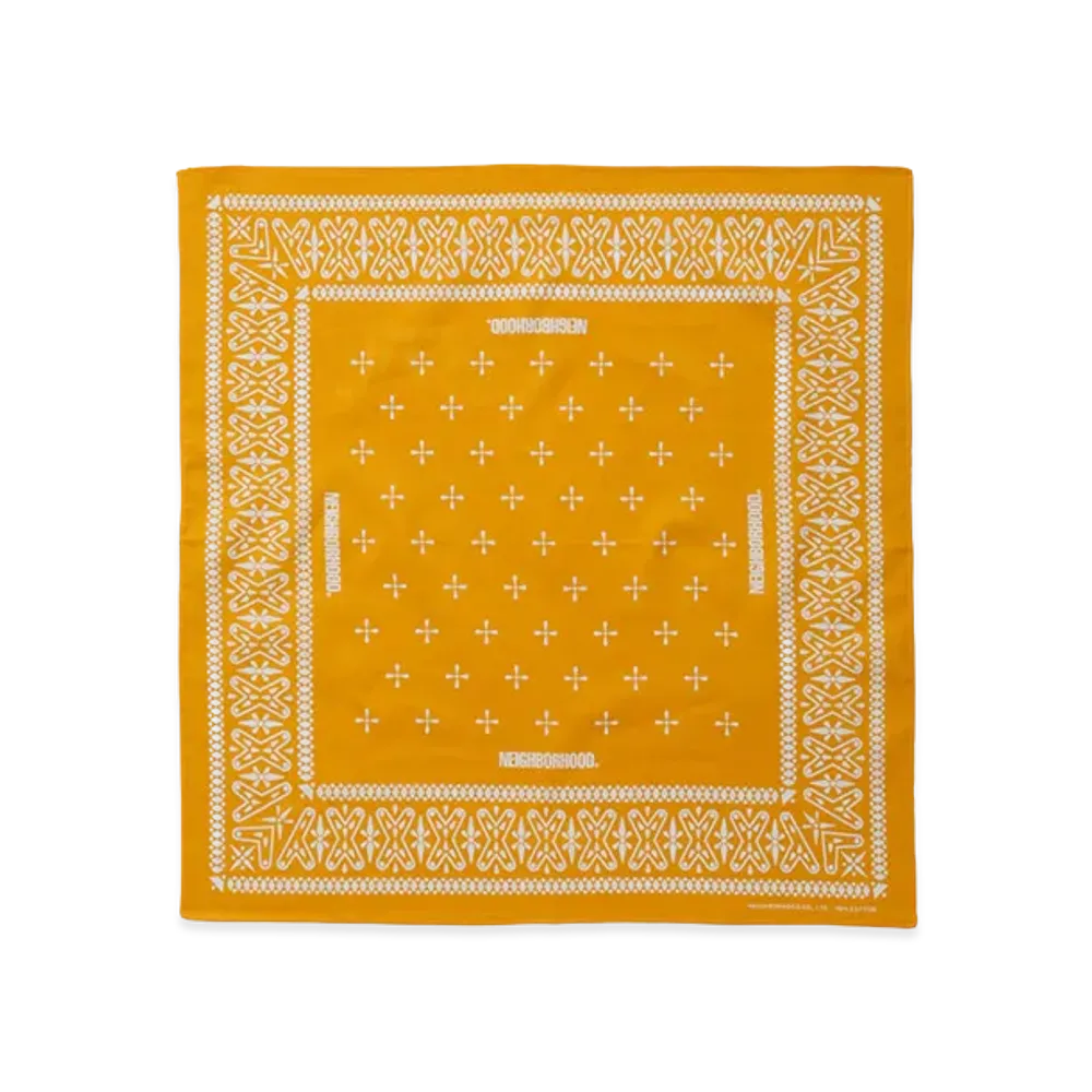 NEIGHBORHOOD Cross Pattern Bandana "Yellow"