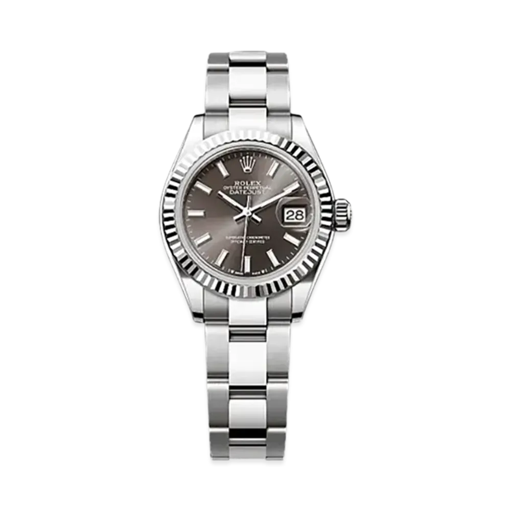 ROLEX Lady-Datejust Oystersteel & White Gold "Brown"