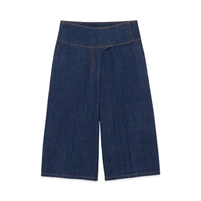 AMI PARIS Cotton Wrapped Belted Bermuda Shorts "Blue"