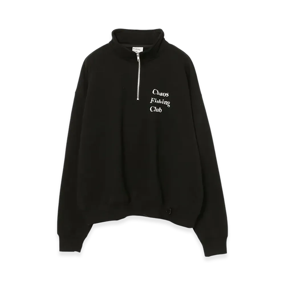 Chaos Fishing Club Logo Half Zip Sweat Shirt "Black"