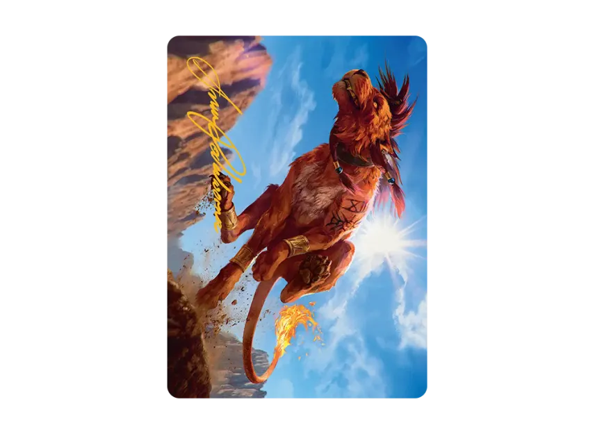 red xiii mtg card MTG Red XIII, Proud Warrior (Surge Foil) Commander: Final Fantasy 91 FF7 NM