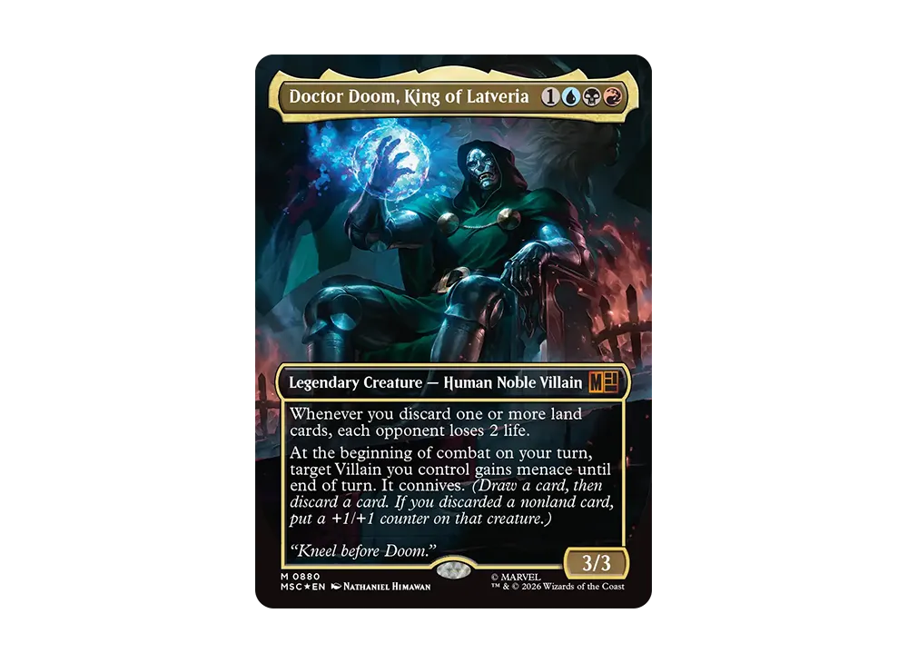 ラトベリアの王、ドクター・ドゥーム M :フォイル :ボーダーレス版 [MSC 0880]【英語版】(統率者デッキ:コレクターズエディション「マーベル スーパー・ヒーローズ 最後はドゥームが勝つ」)